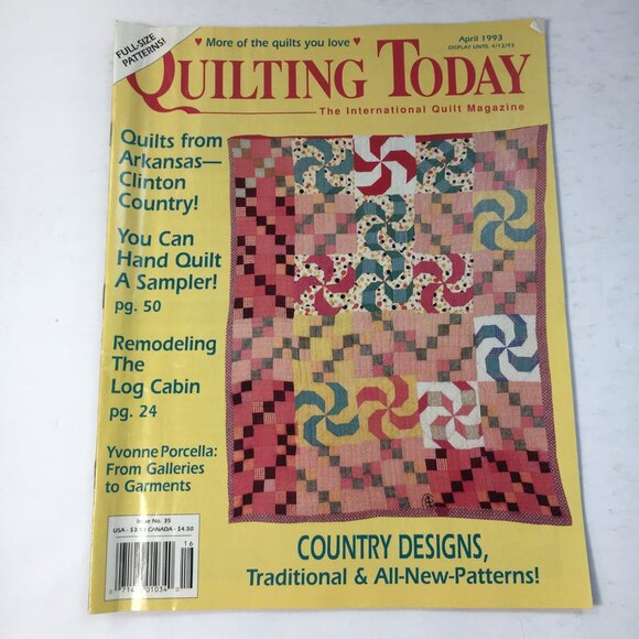 Vintage Quilting Today Magazine April 1993 Nostalgic Craft Publication Patterns - Picture 1 of 8